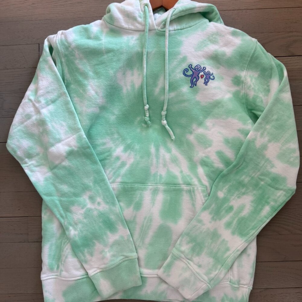 Roller Rabbit Green Tie Dye Monkey Hoodie, Womens Medium